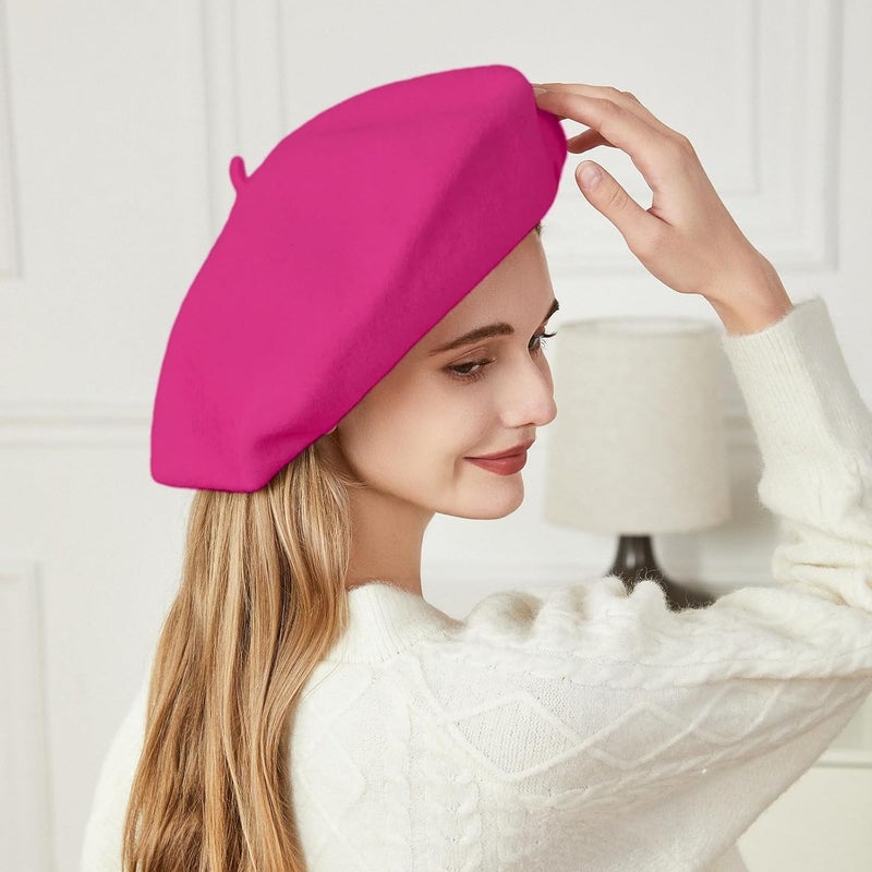recapitula XXL 100% Wool French White Beret Hats for Women Man Painter hat Classic Painter's Hat Girl Solid Color Classic - Image 5